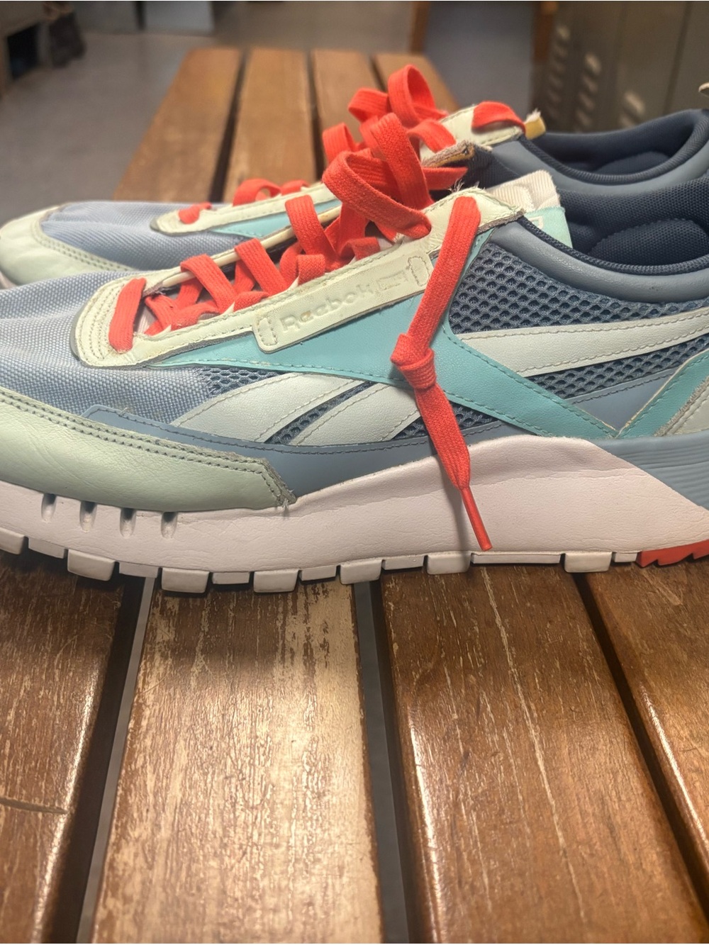 Reebok Kids Retro Runner Sneakers in Light Blue & Coral